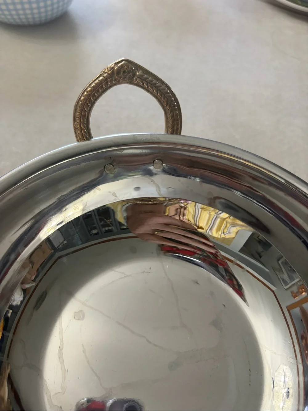 Hammered Copper Serving Bowl - Polished Copper Finish